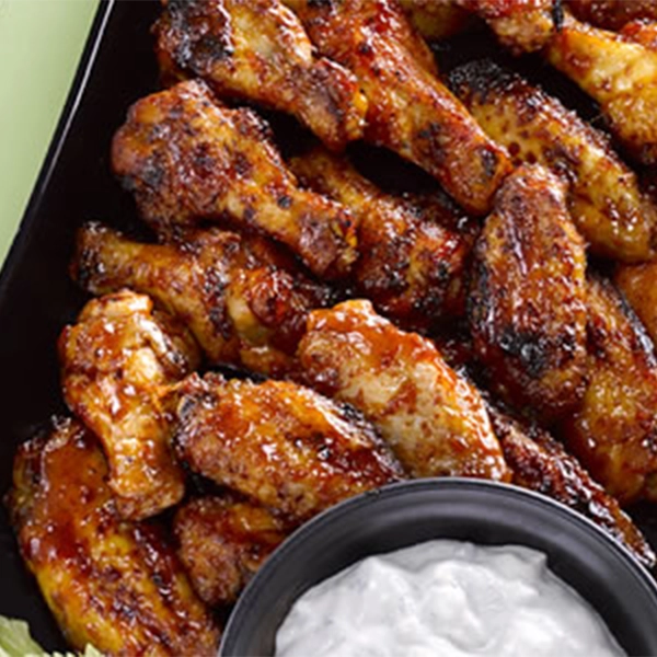 Spicy Chicken Wings with Blue Cheese Dip